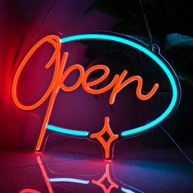 Nhd-009 Lingqiang Led Neon Open Signs For Business 15.8 Inch X 11.5 Usb Powered Lighted Sign
