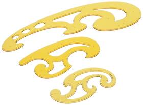 Fcc3 Liquidraw French Curve Set Of 3 - Orange Plastic Technical Drawing Stencil
