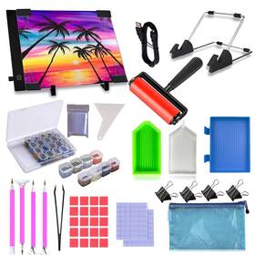 Lirunqiu 740646451865 59 Pcs Diamond Painting A4 Led Light Pad Kit 5d Accessories