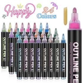 B0d5b1tt72 Liuliucai 24 Metallic Outline Shimmer Markers Christmas Stocking Stuffers