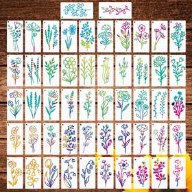 Ejtxpunb0 Lloussak 601166 2 52pcs Stencils For Painting Flower Leaf Crafts