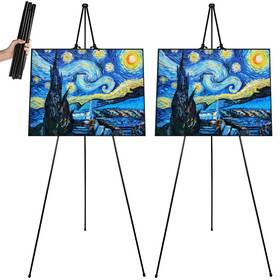 Loeqian 618202444302 2 Pack Easel Stand 63 Inches Foldable Artist Floor Easels For Display