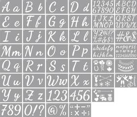 Mj45x Lofivilra Stencils Letters Set - 45 Reusable Pieces 4 Inch And 2 Alphabet Number S