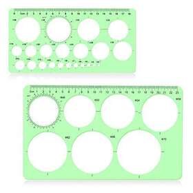 Lokunn 734914943268 2 Pcs Circle Template For Drawing Ruler Quilling Tool Round Hole M