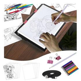 Gge15 Looeoodoo A4 Rechargeable Tracing Light Pad Kit Dimmable Up Box Led Tracer Board