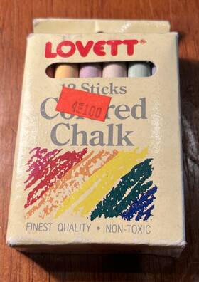 Lc12 Lovett Vintage 1986 Colored Chalk Sticks 12 Brand New