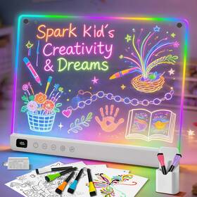 Lumiboard Leddrawingboard1 Led Drawing Board With 13 Light Effects 16 Inch Rechargeable Glow Doodle Note B
