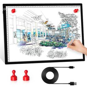 Lxjin 791571196659 Big Sale A4 Led Light Box For Tracing 60 Leds Pad With Scale Ultra-t