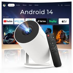X1br Lyncast Mini Projector With Wifi 6 And Bluetooth 5.4 For Bedroom Auto Keystone Built-