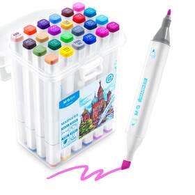B0cl3zhrpp M&g Dual Tip Art Markers 24 Colors Fine And Broad Water-based Stocking Stuffer