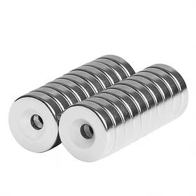 Tedm3818 Magnezmatic Round Disc Magnets 1/2x1/8 Inch - Magnetic Countersunk Ring 12x3mm Screw Hole