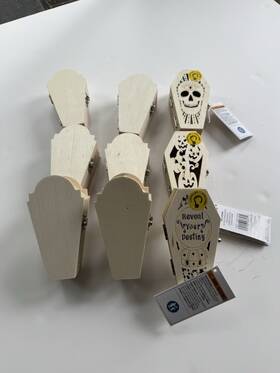 Mf-cbcf-6-p6 Make Market Mini Wood Coffin Box Halloween Decor Craft Paintable Ready To Decorate Hinge New