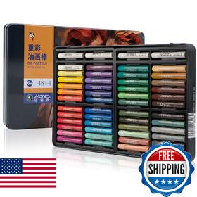 B0fftd9nhk Maries Oil Pastels Set Tin Box 48 Colors 4 Bonus White Sticks Rich Pigments
