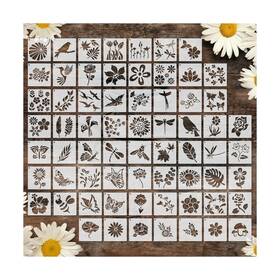 Marspark-painting-14 Marspark 66 Pcs Small Stencils For Crafts Reusable 3 Inch Painting On Woo