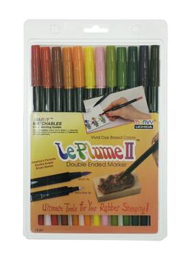 B0029lhniu Marvy Uchida 1122-12f Le Plume Ii Double-ended Markers With Brush And Fine Tips Garde
