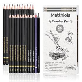 Matthiola Pencil-24 Sketching Pencil Set - 24 Pieces Drawing Sketch Hb B 2b 3b 4b 5b 6b 7b