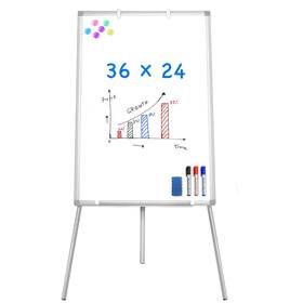 Tpm-6090l Maxtek Easel Whiteboard - Magnetic Portable Dry Erase 36 X 24 Tripod Height Adjustab