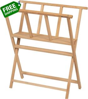 Afe-6084x-ym Meeden Folding Art Print Rack - Beechwood Storage Artist And