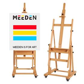 B07dj1glk3 Meeden Heavy-duty H-frame Studio Easel Solid Beech 4 Locking Casters 82 Inch Max