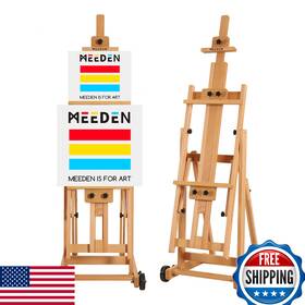 B07r5rhwvt Meeden Studio H-frame Easel Adjustable Beech Wood Holds Canvas Art Up To 77 Inch