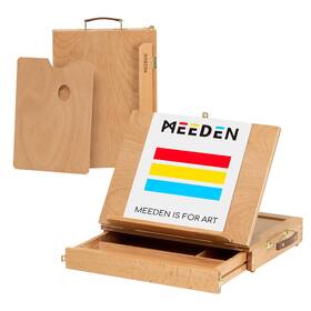 B07r5rttvp Meeden Table Sketch Box Easel -portable Solid Beech Tabletop Wood Drawing