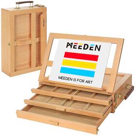 Meeden B087zgjmbp Large Adjustable Artist Tabletop Sketchbox Easel- Multi-function Solid