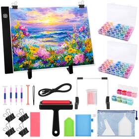 Dpsc-15151 Meratia Diamond Painting Storage Accessories Kit With A4 Led Light Pad Bead Organize