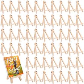 Tn-mimorou-2415 Mimorou 100 Pcs 5 Inch Mini Wood Easel Stand Small Tabletop Natural Woo