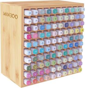 Mo-02 Minboo Art Marker Storage Organizer For 100 Markers Bamboo Supply Rack