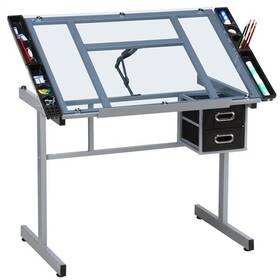 Mioo 916250533028 Drafting Table Art Craft Desk Adjustable Artist Drawing Home Office Black