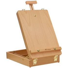Miratuso 730718764139 Tabletop Art Easel For Painting Premium Wooden Sketchbox Portable Desktop P