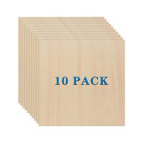 Mivide 613966160505 10 Pack Basswood Sheets 3mm X 1/8 Inch Plywood Board Thin Natural Un