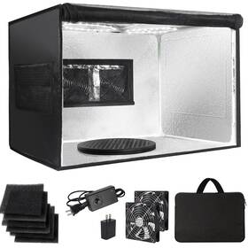 Booth0000123 Mizhao 717203057839 Airbrush Spray Booth Portabe - With Led 16.6 In Black
