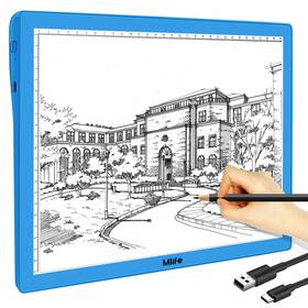 A4-d26-blue Mlife Rechargeable A4 Light Box For Tracing- Led Pad Weeding Vinyl Perfec