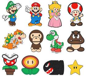 L135 Mmahd 12 Pcs 5d Diy Diamond Art Stickers Kits 6.7 7.7inches Anime 01