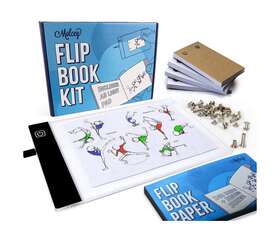 Molcey 627987258967 Flip Book Kit With Led Light Pad. Includes 240 Sheets Paper Sc