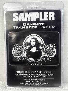 0010745 Mona Lisa Sampler Graphite Transfer Paper 1ea 9 Inch X12 Red Blue Yellow White Black