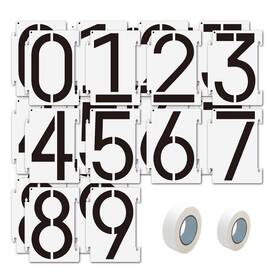 Mossdecals010a3 Mossdecal Number Stencils 4 Inch Curb 20pcs 0-9 Address Stencil Kit Reusable Plas