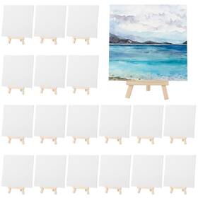 B0dx6rxzc5 Motimind 36 Mini Canvas Panels With Easels 6x6 Inch For Painting Oil Acrylic Craft