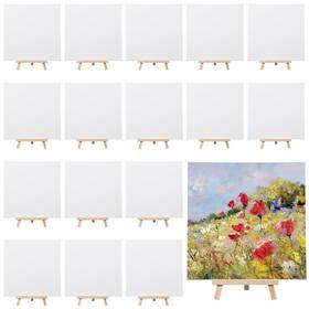 Xin-motimind-2724 Motimind 36 Pcs Mini Canvas And Easel Set For Painting 8 X Inch Panels With