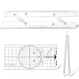 Cot-motipuns-1417 Motipuns 3 Pcs Basic Navigation Set Include 16 Inch Marine Parallel Ruler Wi
