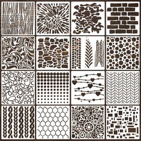 Mt-hhmb-0676 Motroce 16pcs Geometric Stencils For Painting 6 X Inch Reusable Abstract