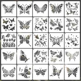 Mt-hhmb007 Motroce 25 Pcs Butterfly Stencils For Painting 6x6 Inch Reusable