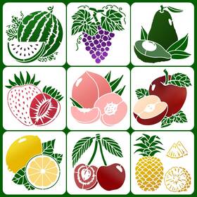 Mt-hhmb013 Motroce 9 Pcs Large Fruits Stencils For Painting 8x8 Inch Reusable S