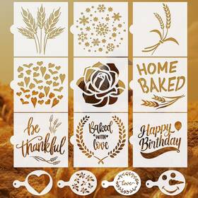 Mt-hhmb018 Motroce 13 Pcs Cookie Stencils Reusable Artisan Bread For Sourdough 5x5 Inch