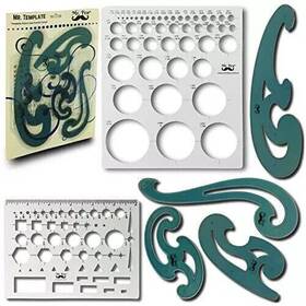 4336946391 Mr. Pen French Curve And Template Ruler Set 6 Pieces