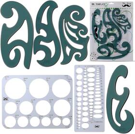 Tn06 Mr. Pen French Curve And Circle Template Set - 6 Piece Drafting Tools