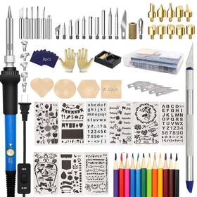 Wbk-2 Mtfatbest Wood Burning Kit 83 Pcs Iron Leather Soldering Pyrography Pen With Adjustabl
