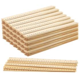 Mukchap 21090286 144 Pack Wooden Ruler 12 Inch Straight 30cm Metric Wood With Centim