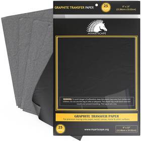 Myartscape 711274464800 Graphite Transfer Paper - 9 Inch X 13 25 Sheets Waxed Carbon Pape